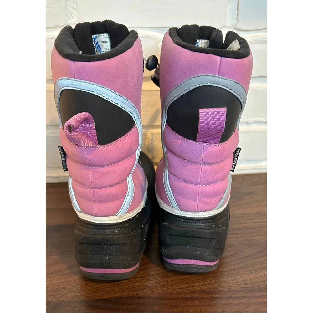 Ripzone Girls Winter Snow Boots T-MAX Insulated Size 3 Waterproof Bungee Lace
